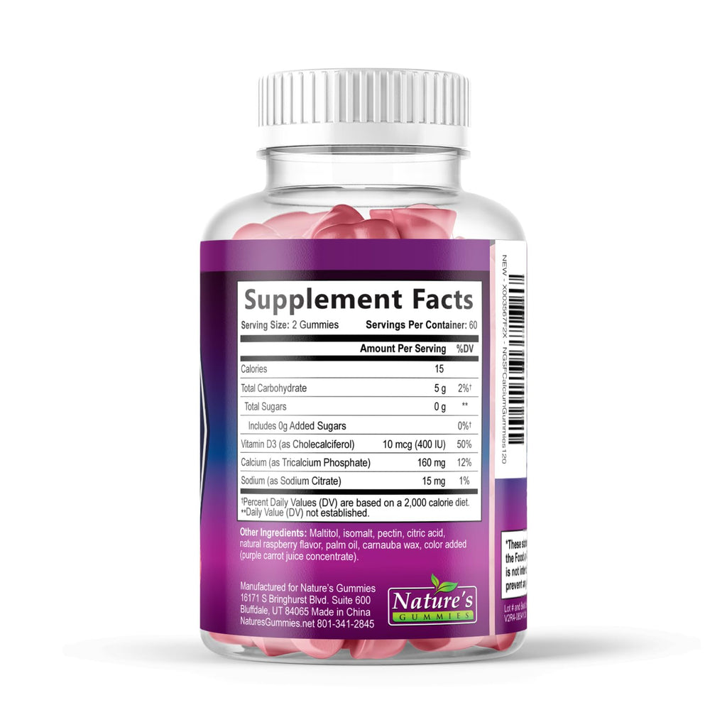 Nature's Nutrition Calcium Gummies - Sugar Free Calcium Gummy
