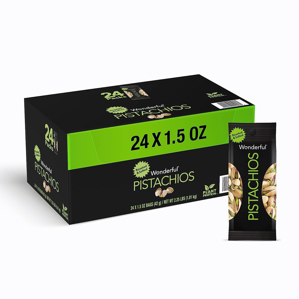 Wonderful Pistachios Roasted & Salted In-Shell - Pack of 24
