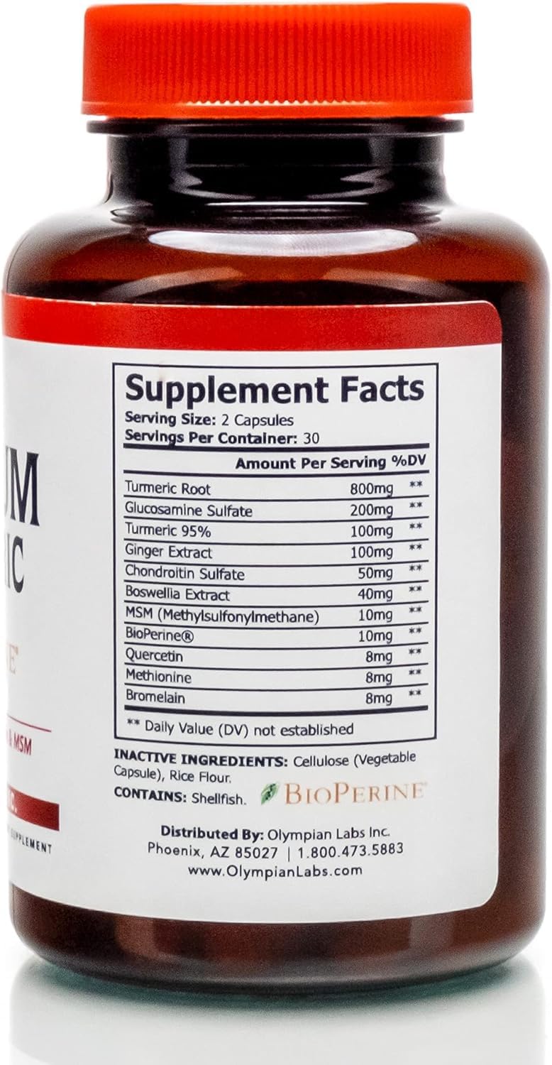 Olympian Labs Platinum Turmeric with Glucosamine & Chondroitin - 60 Capsules - image 4