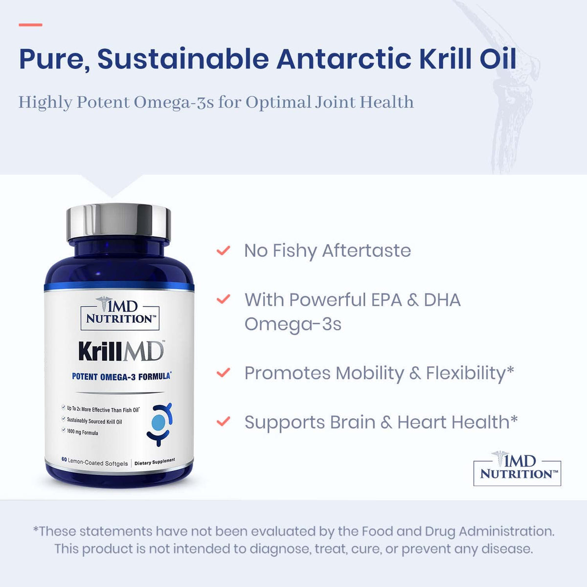 1MD Nutrition KrillMD Antarctic Krill Oil Omega 3 - 60 Softgels - image 4