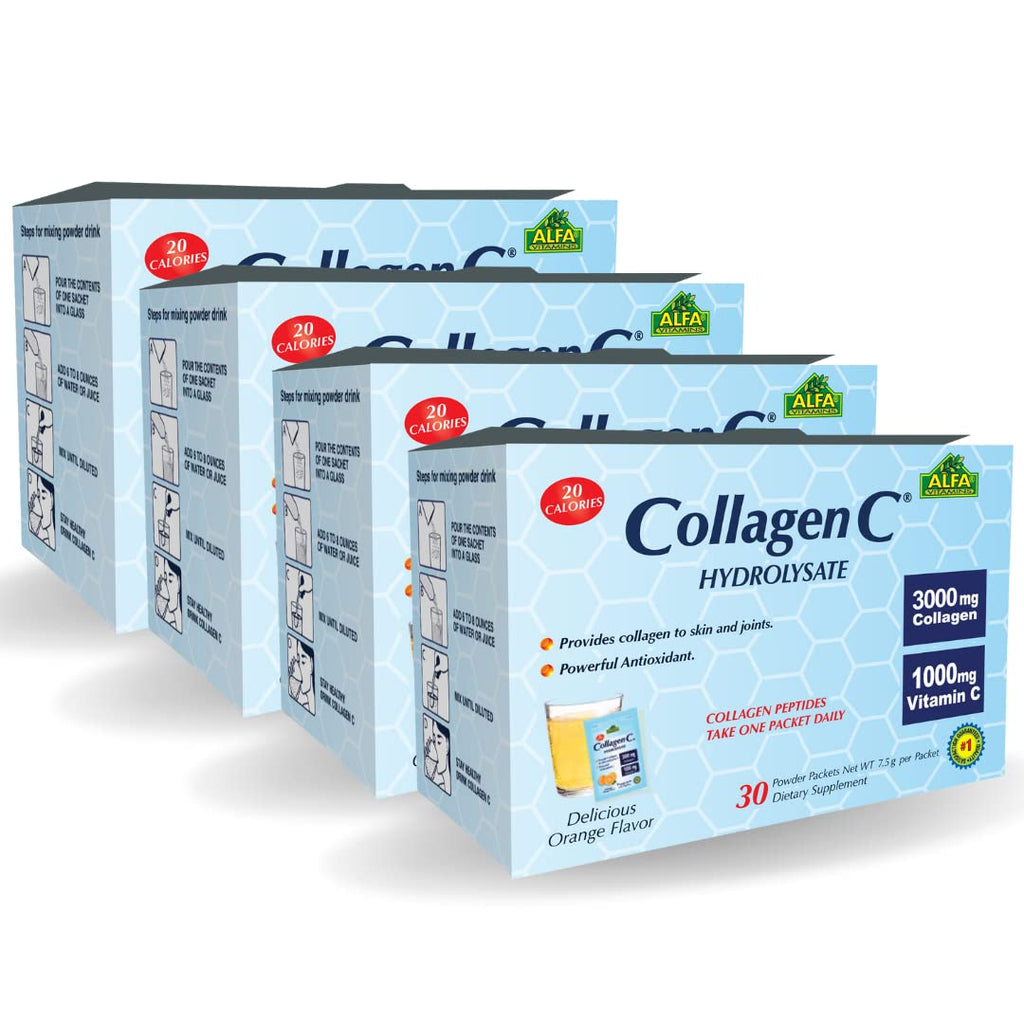 ALFA VITAMINS Collagen C Peptides Powder Supplement - 4 Pack