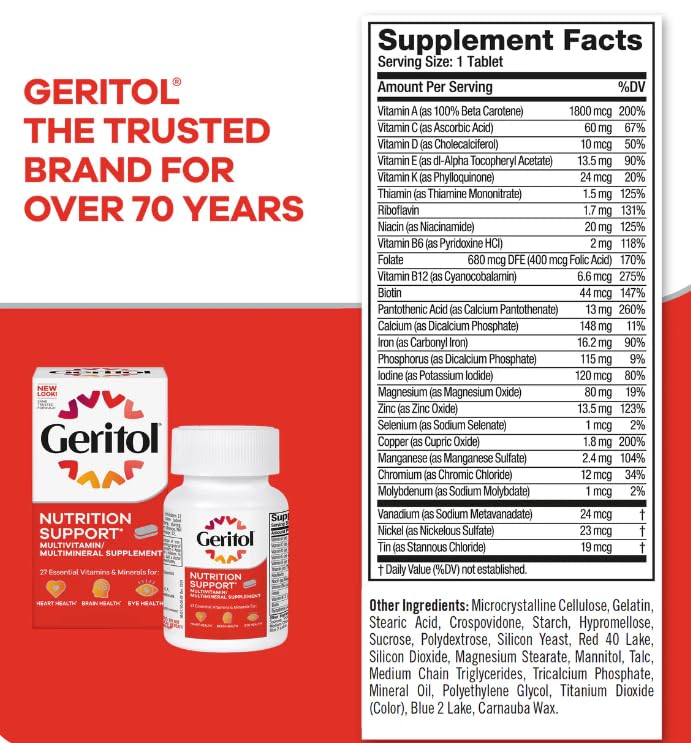 Geritol Multivitamin Nutritional Support - 100 Tablets - image 2