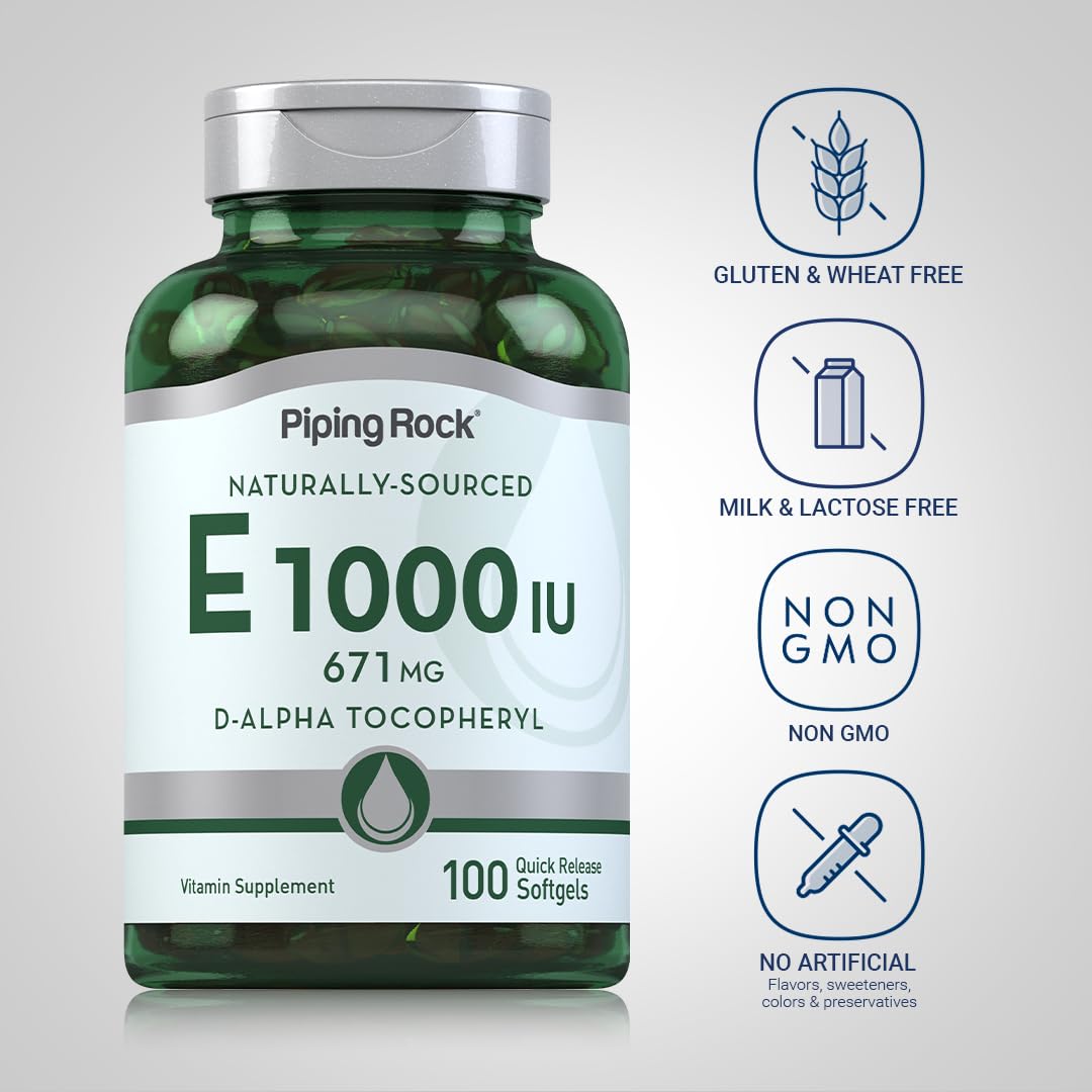 Piping Rock Vitamin E 1000 IU Softgels - 100 Count - image 3