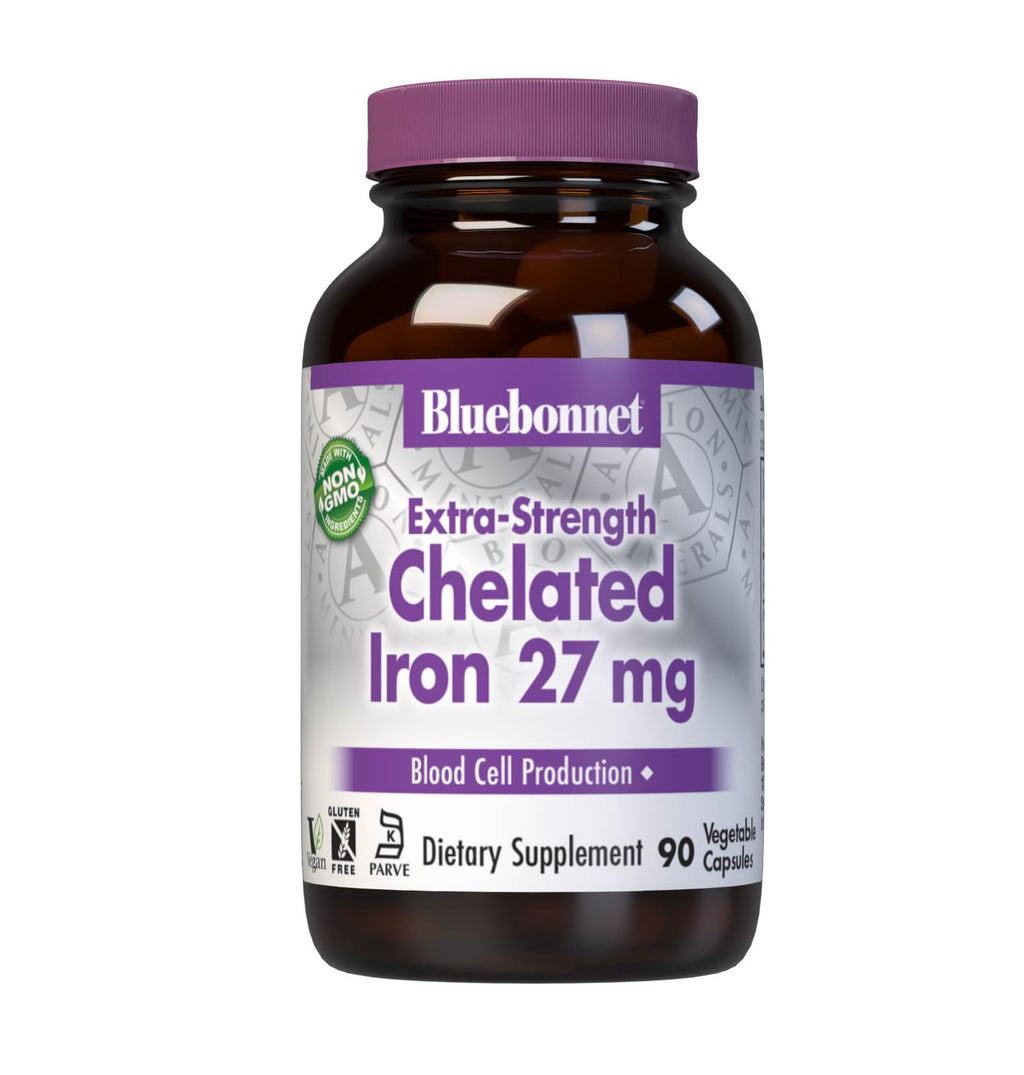BlueBonnet Albion Extra-Strength Chelated Iron 27 mg - 90 Vegetable Capsules
