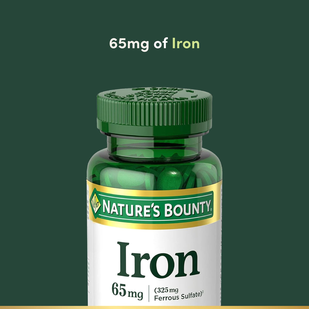 Nature's Bounty Iron 65mg - 100 Tablets - image 3