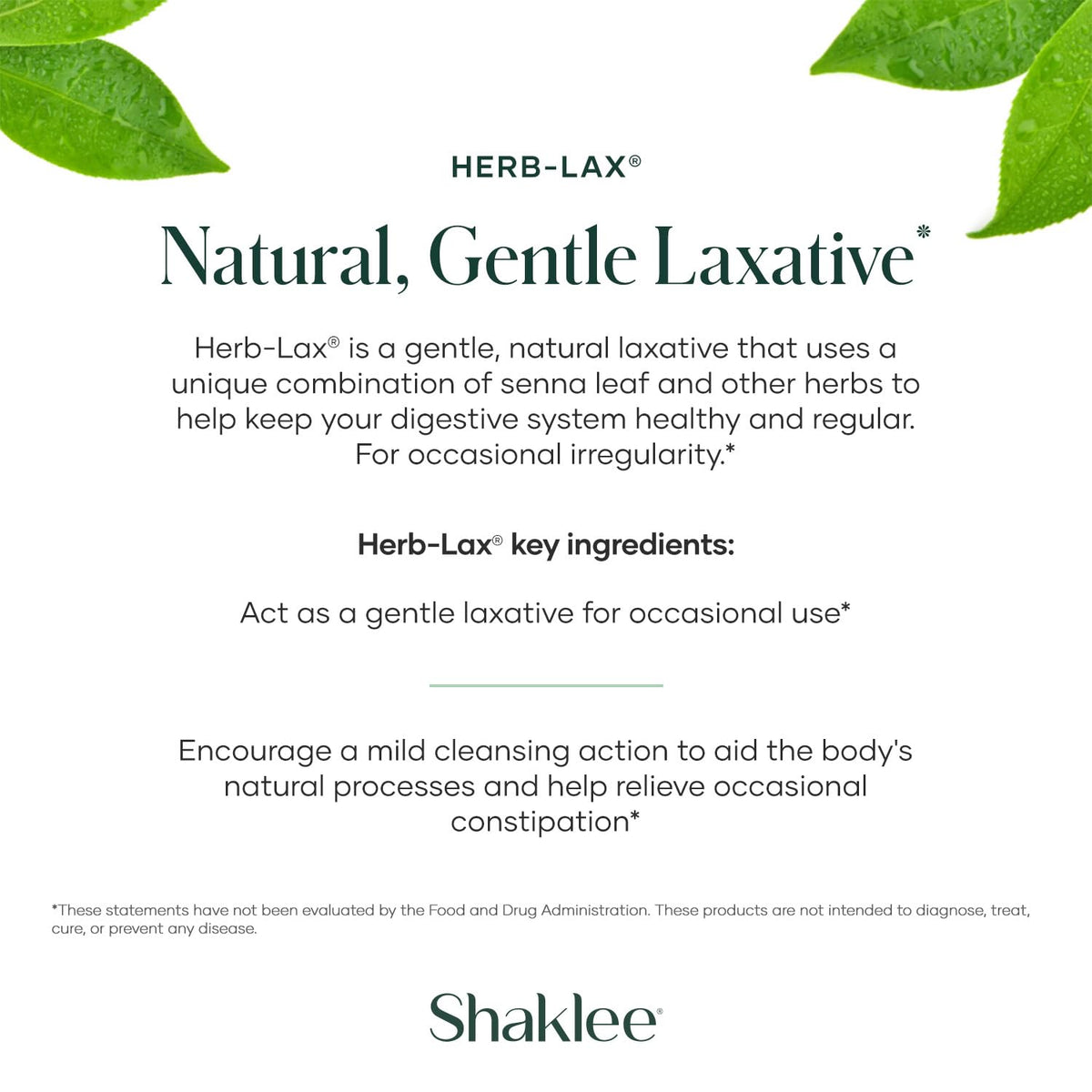Shaklee Herb-Lax Gentle Herbal Formula with Senna Leaf - 240 Tablets - image 4