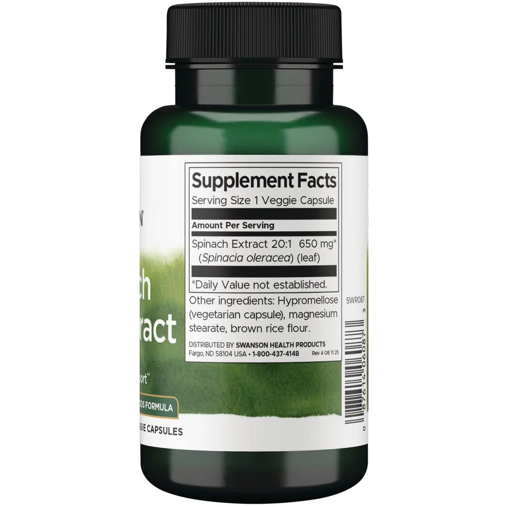 Swanson Spinach Leaf Extract - Herbal Supplement Promoting Overall