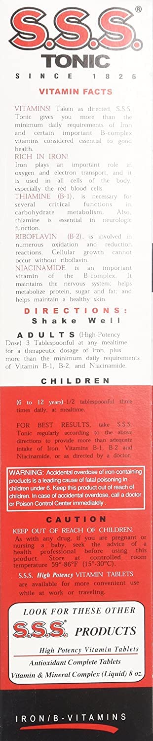 S.S.S. CO. S.S.S. Tonic Liquid Iron & B-Complex for Energy - 40 Fl Oz - image 2