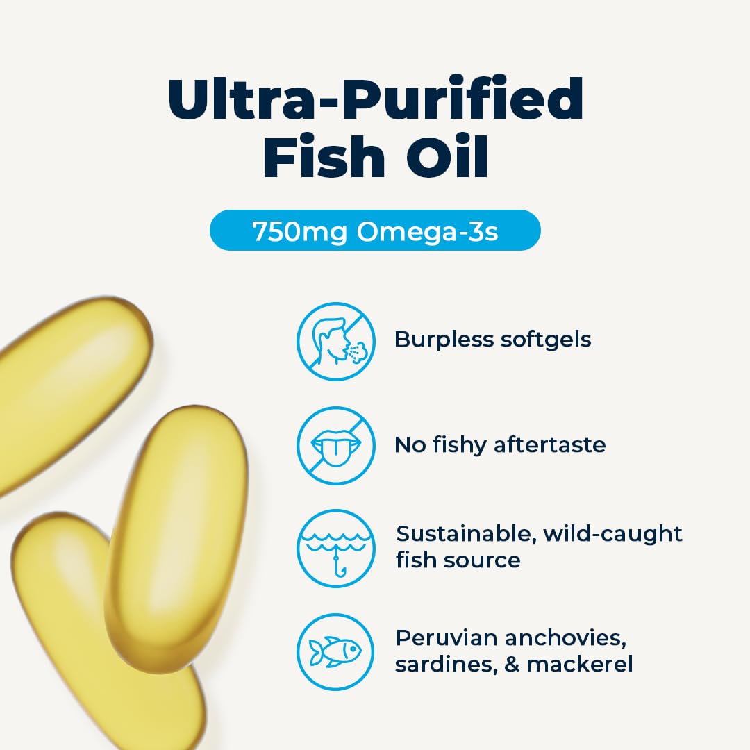 VitaMedica Super EPA/DHA Fish Oil 750mg Omega-3 - 60 Softgels - image 2