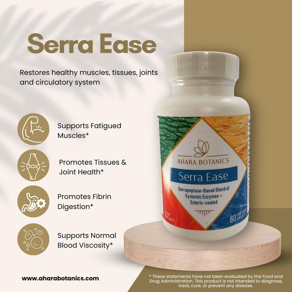 AHARA BOTANICS Serra Ease Systemic Enzyme Blend - 60 Capsules - image 2