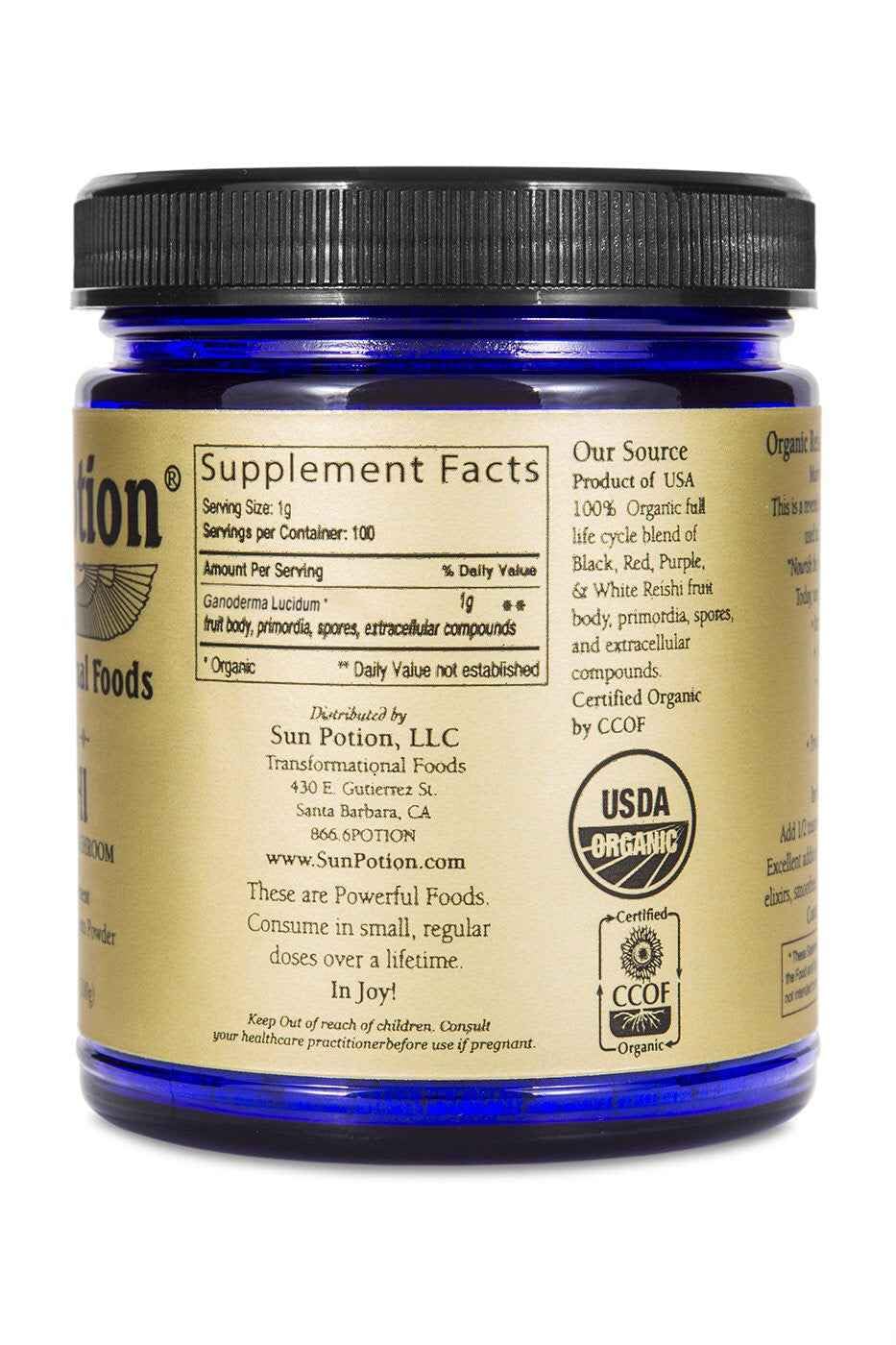Sun Potion Reishi Mushroom Powder - 100g - image 3
