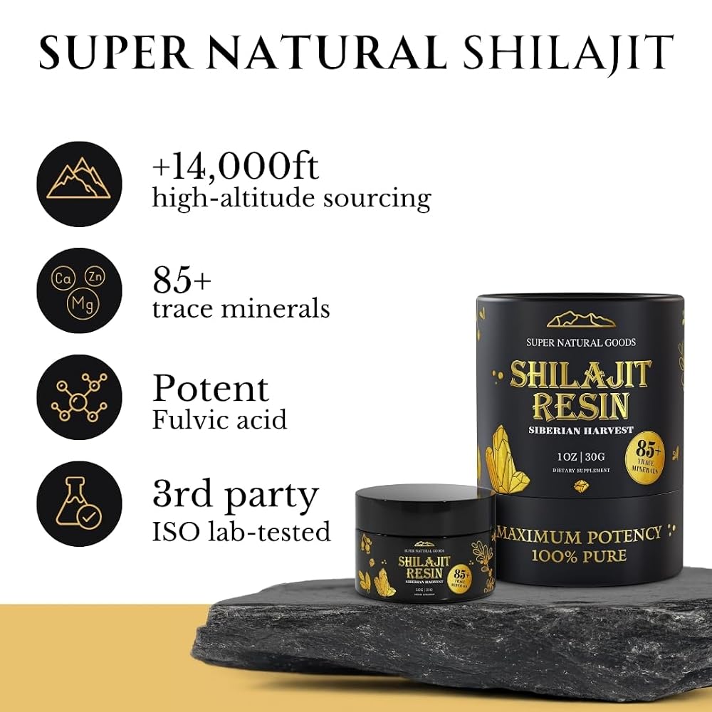 Super Natural Goods Pure Shilajit Resin Dry Drops - High Potency
