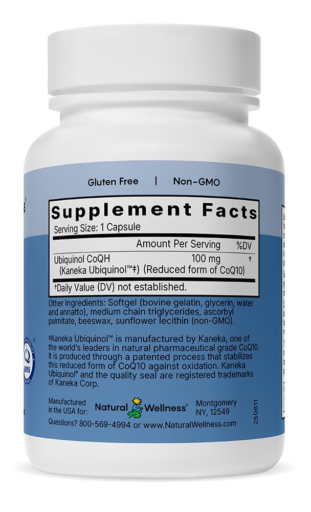 Natural Wellness Ubiquinol CoQ10 100mg - 30 Softgels - image 2