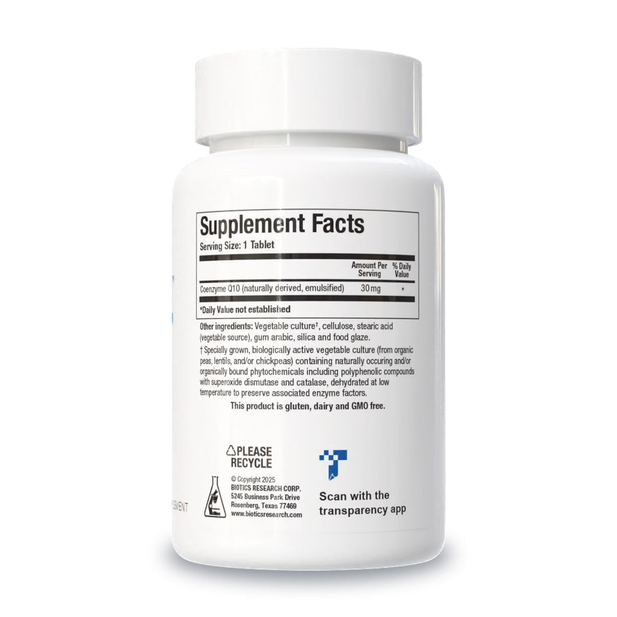 BIOTICS RESEARCH CoQZyme 30 CoQ10 30mg Antioxidant - 60 Tablets - image 2