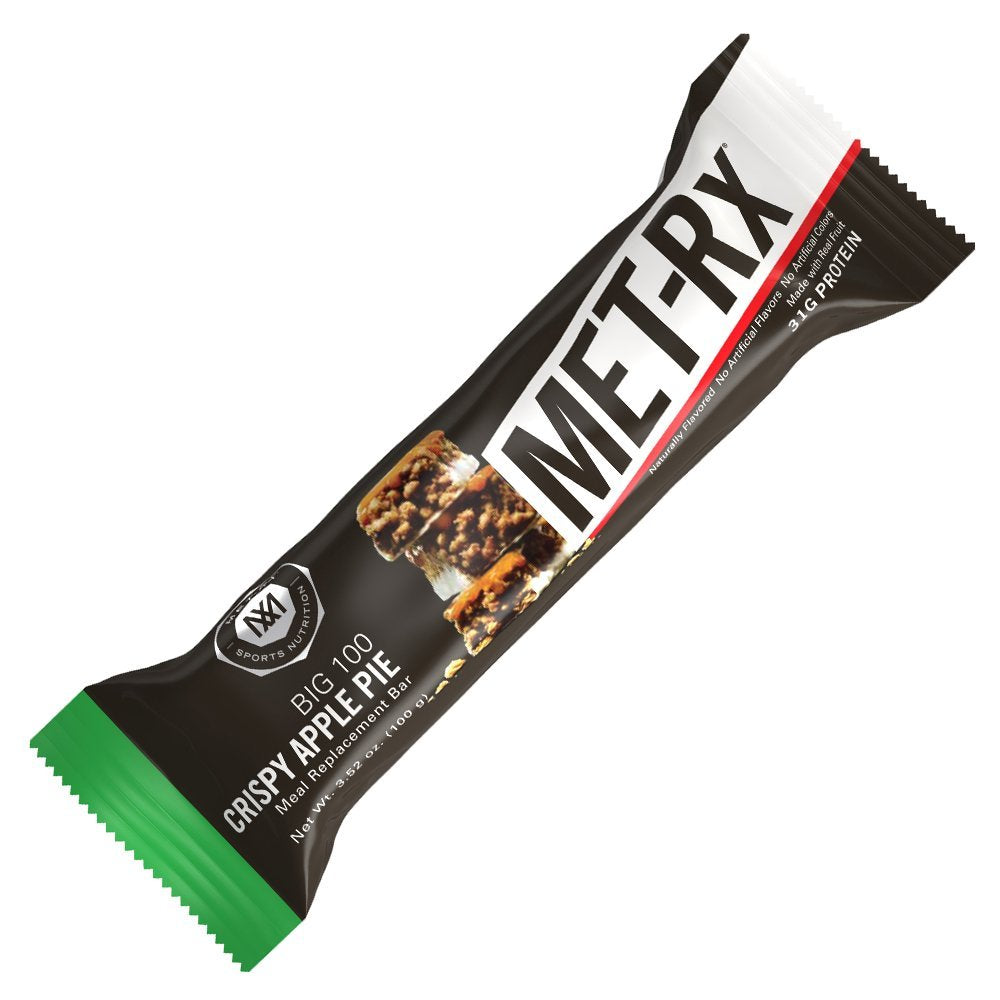MET-Rx Big 100 Colossal Meal Replacement Bar, Crispy Apple Pie - 12 Bars