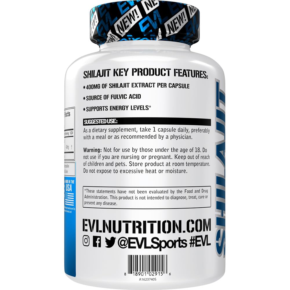 Evlution Nutrition Shilajit 400mg Energy Support - 60 Vegetarian Capsules - image 3