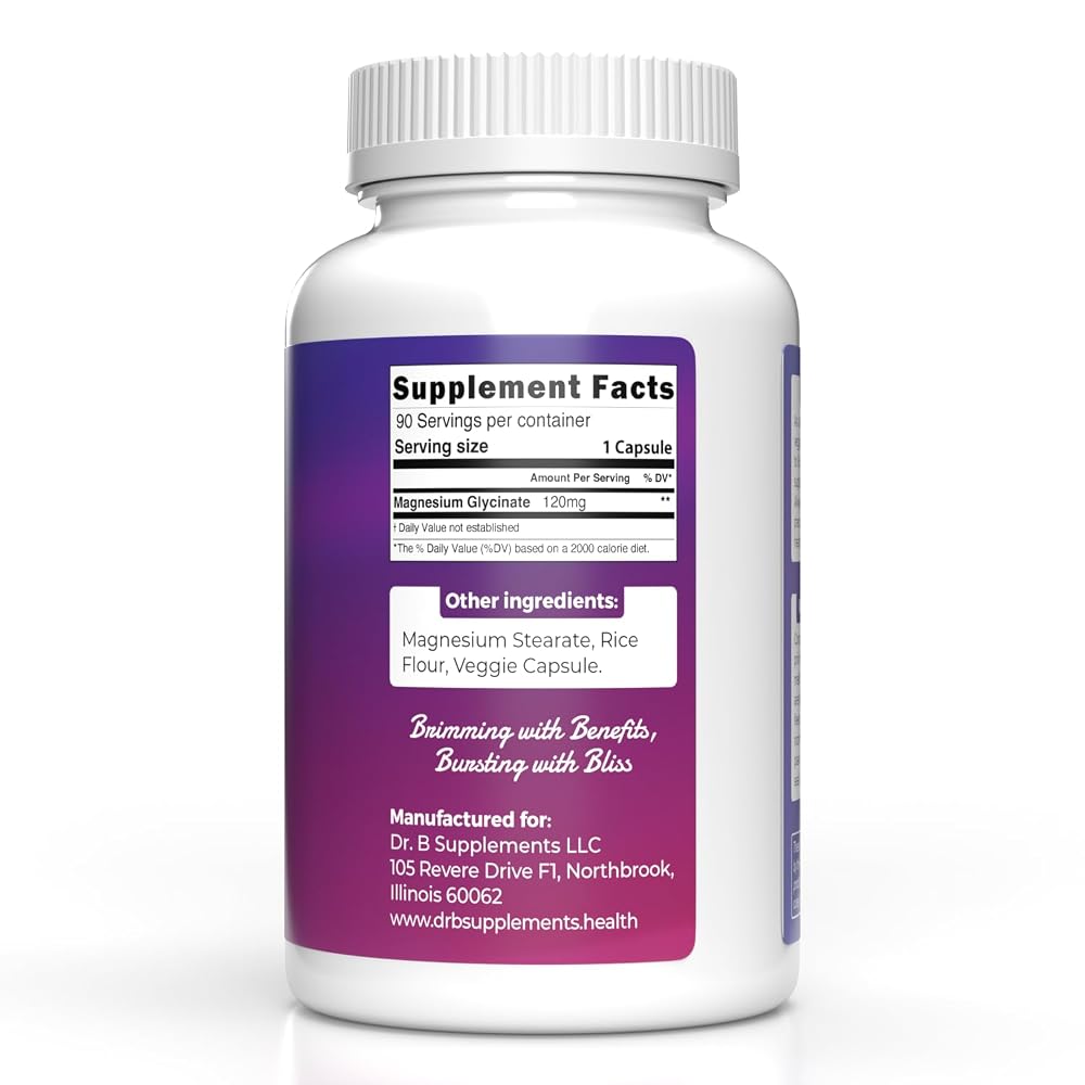 Dr B Supplements Magnesium Glycinate 120 mg - 90 Capsules - image 3