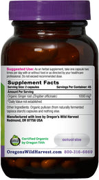 Oregon's Wild Harvest Organic Ginger 1000 mg - 90 Capsules - image 2
