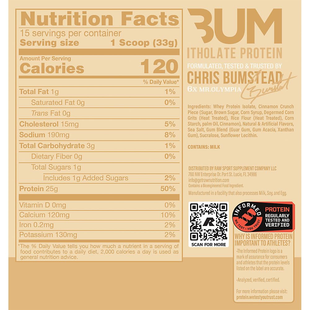 RAW CBUM Series Itholate Protein Powder Vanilla Oatmeal Cookie - 15 Servings - image 2
