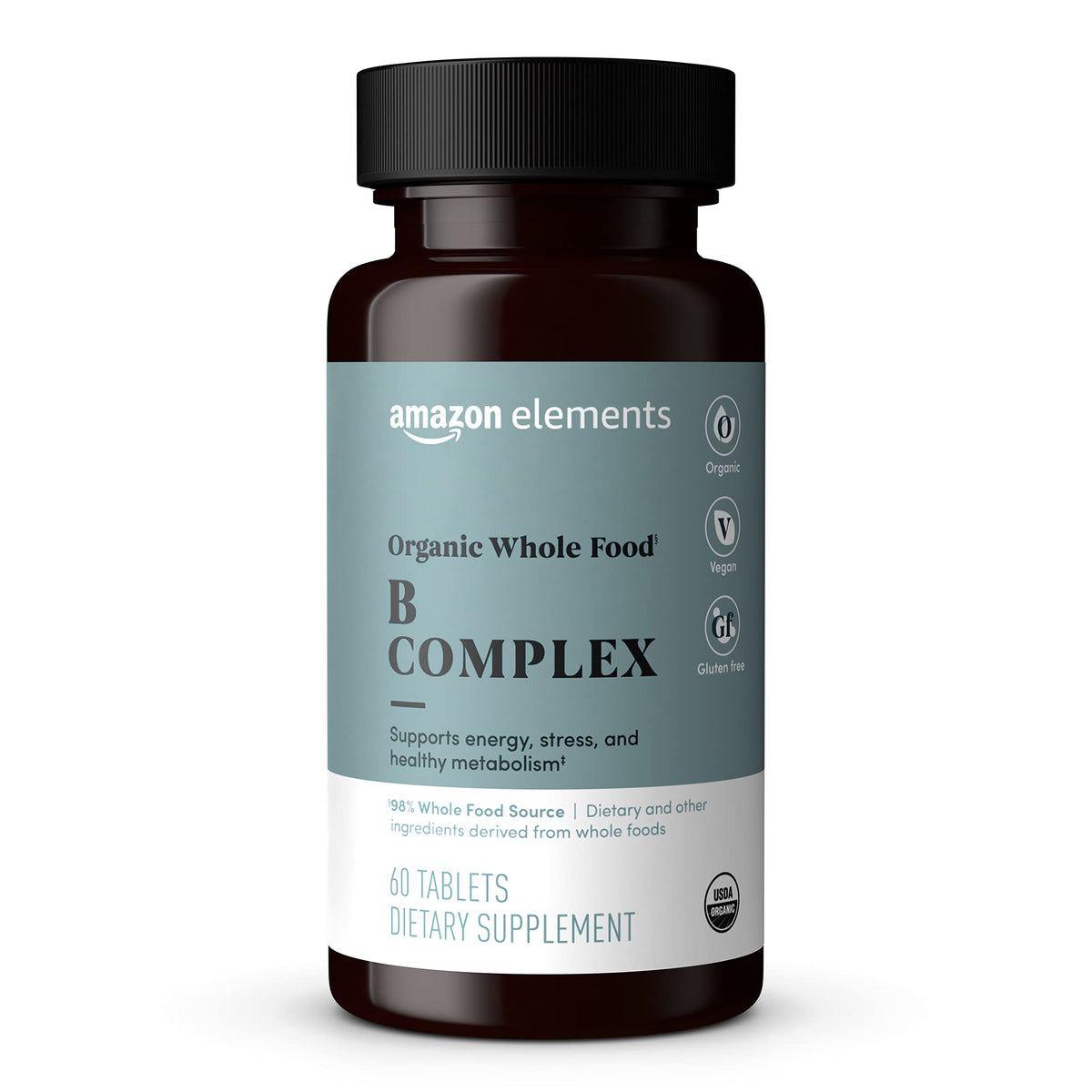 Amazon Elements Organic Whole Food B Complex - 60 Tablets
