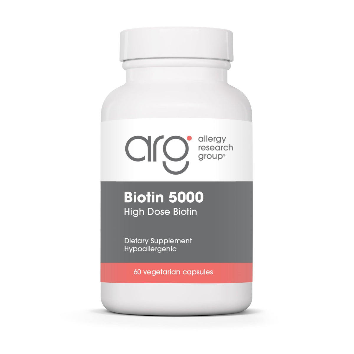 Allergy Research Group Biotin 5000 mcg Hair Skin Nails - 60 Vegetarian Capsules