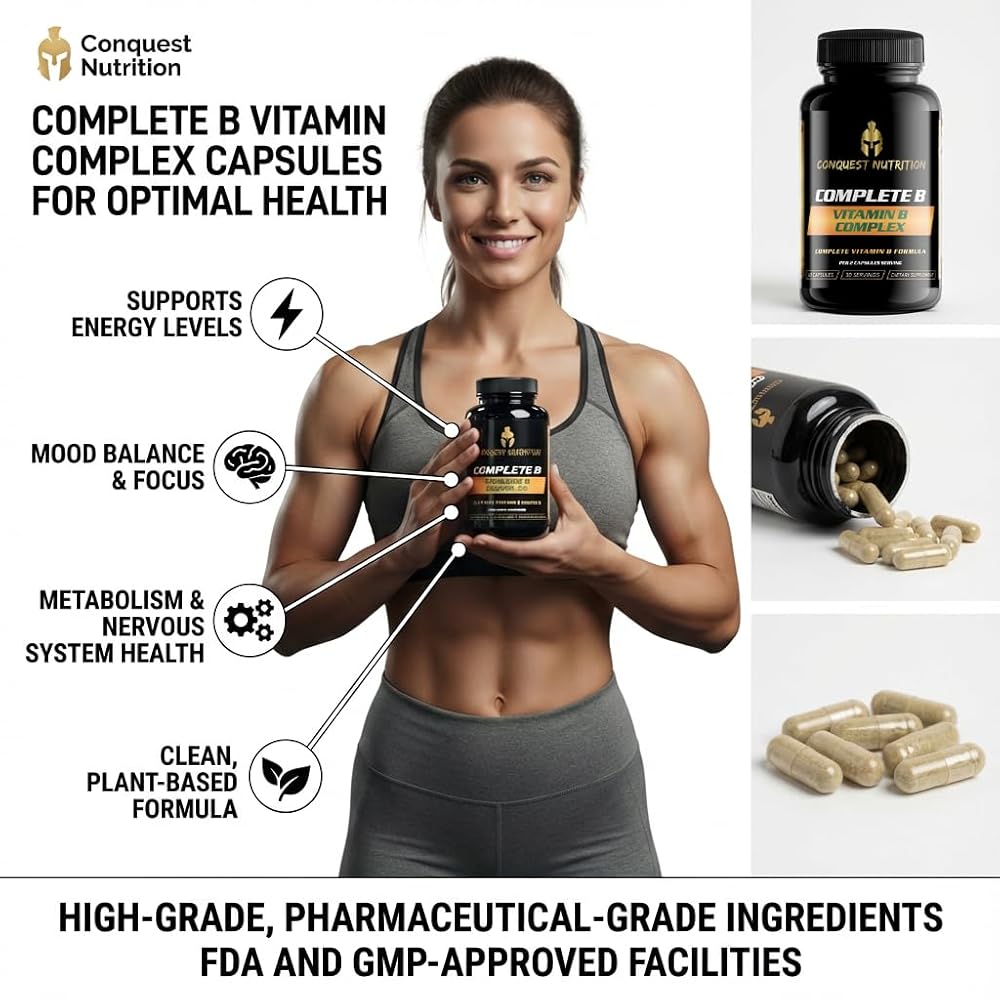 Conquest Nutrition Complete B Vitamin Complex - 60 Vegetarian Capsules - image 7