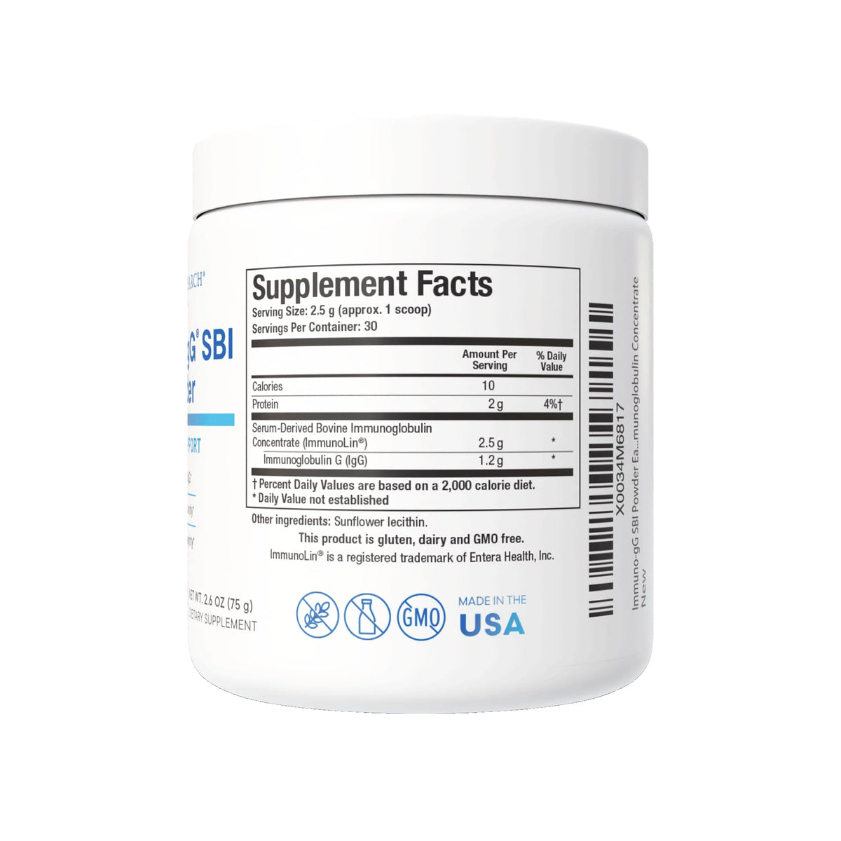BIOTICS RESEARCH Immuno-gG SBI IgG Immunoglobulin Powder - 2.6 oz - image 2