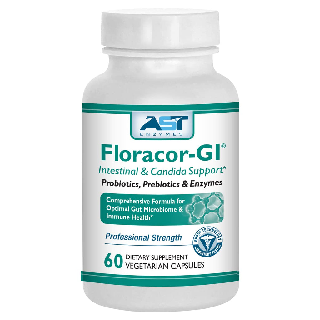 AST Enzymes Floracor Probiotic & Enzyme Formula - 60 Vegetarian Capsules