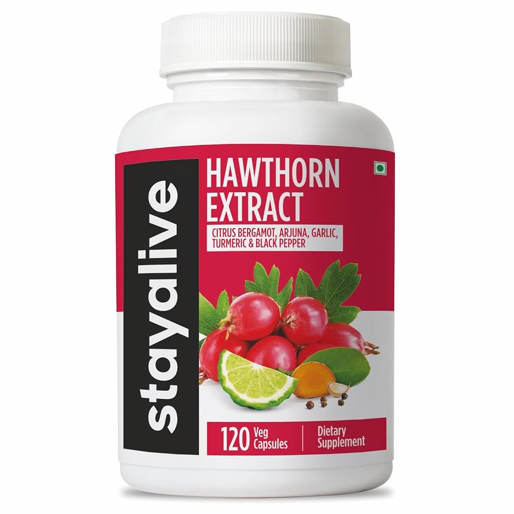 STAY ALIVE Hawthorn Berry 20:1 Extract Supplement - 120 Capsules