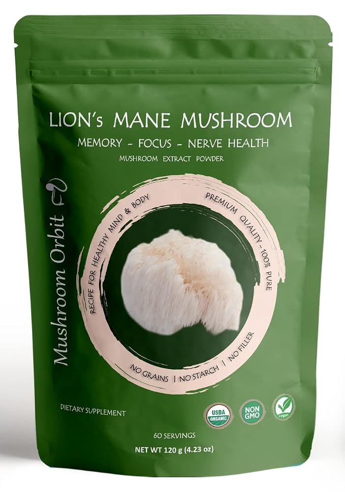 Mushroom Orbit Lion's Mane Organic Mushroom Extract Powder - 120g
