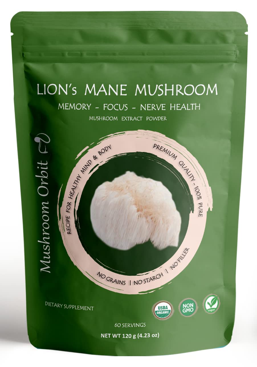 Mushroom Orbit Lion's Mane Organic Mushroom Extract Powder - 120g