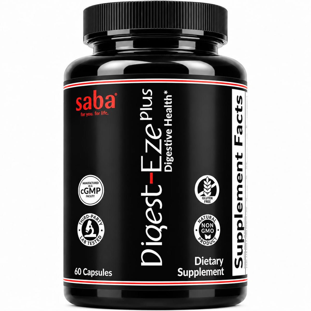 Saba Digest-Eze Plus Digestive Enzymes with Probiotics - 60 Capsules