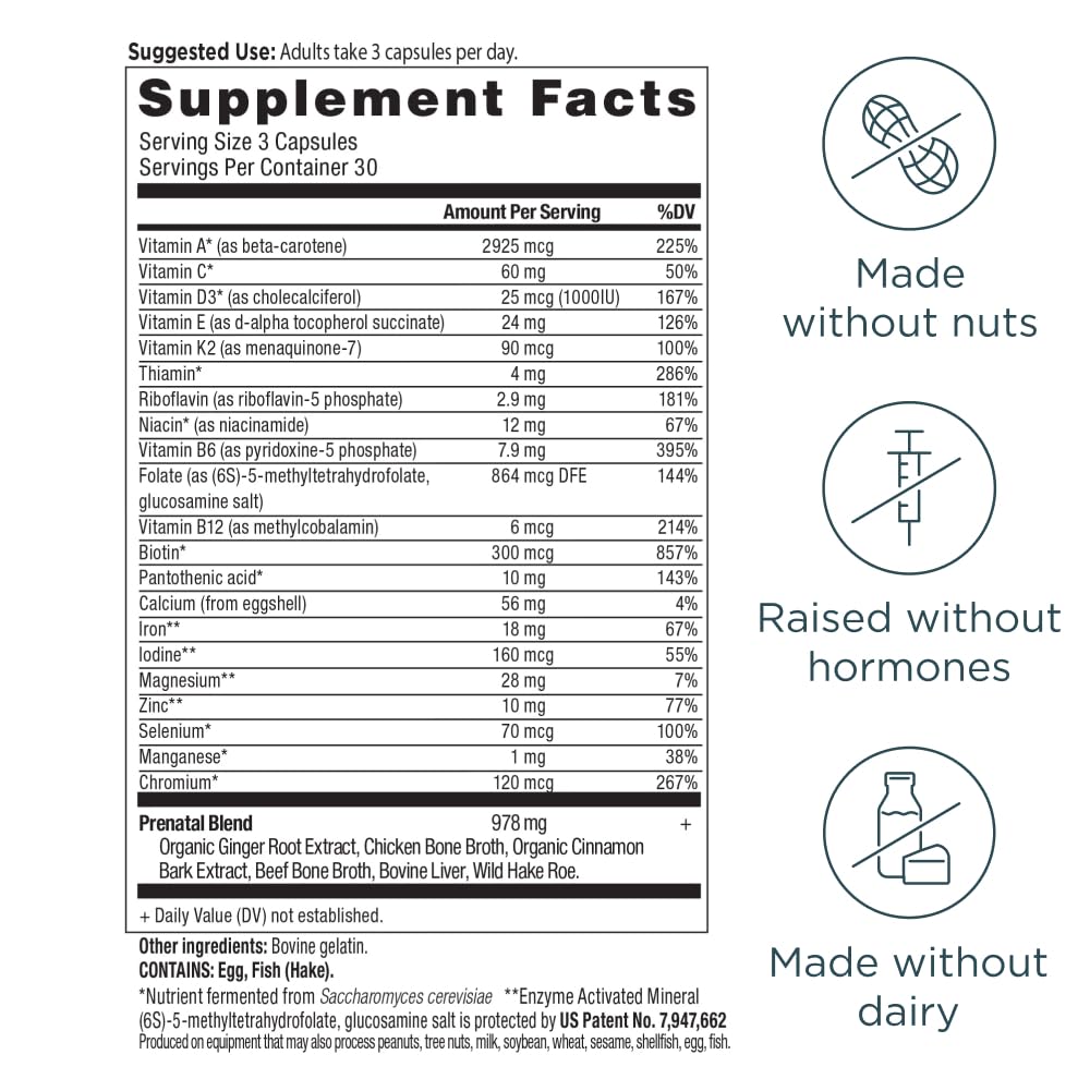 Ancient Nutrition Methylated Prenatal Multivitamin - 90 Capsules - image 2