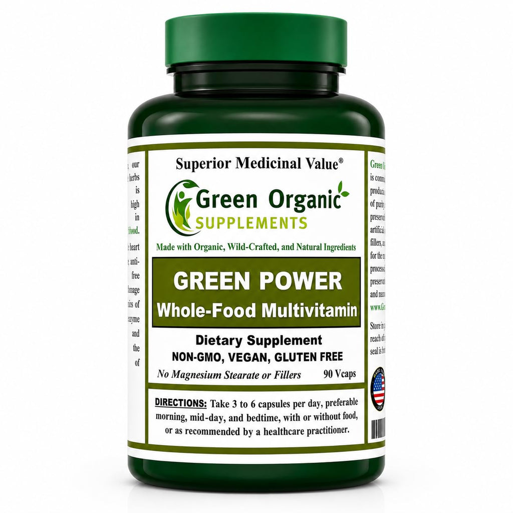 Green Organic Supplements Green Power Multivitamin - 90 Vegetarian Capsules