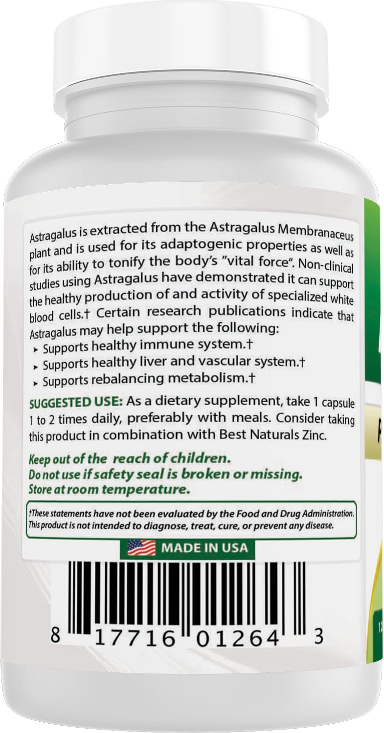 Best Naturals Astragalus 1000 mg Immune Support - 360 Capsules - image 7
