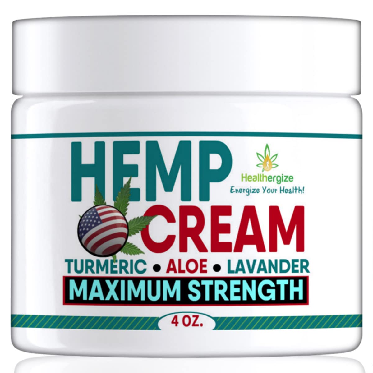 Healthergize Hemp Cream with Turmeric & Aloe - 4 Ounce