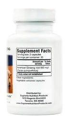 Supreme Nutrition American Ginseng Supreme - 60 Vegetarian Capsules - image 3