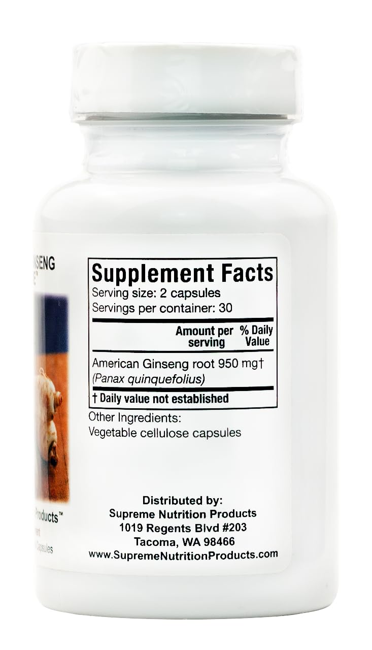 Supreme Nutrition American Ginseng Supreme - 60 Vegetarian Capsules - image 3