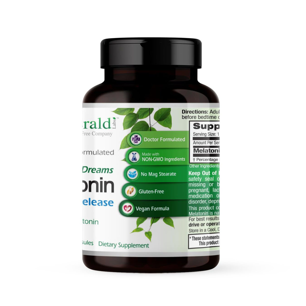 EMERALD LABS Sweet Dreams Melatonin Time-Release - 60 Vegetable Capsules - image 3