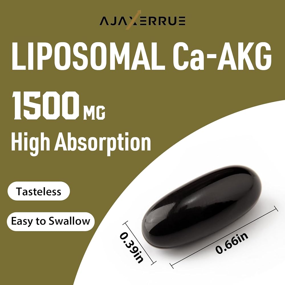 AJAXERRUE Liposomal Calcium AKG Supplement, Ca AKG for Longevity