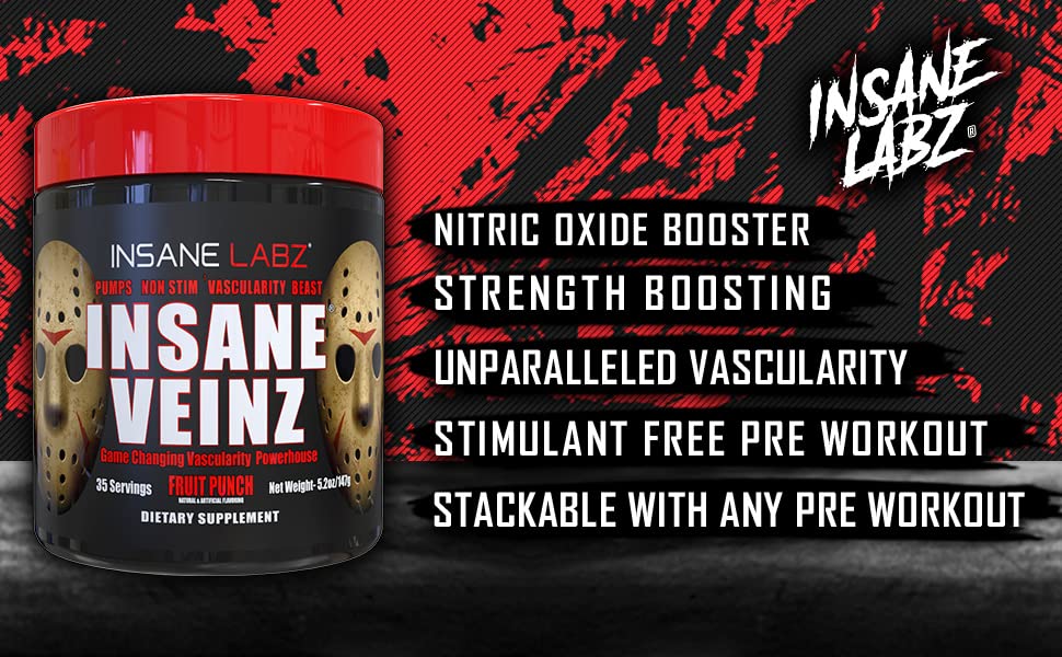 Psychotic, Insane Veinz, Pre Workout Stack Fruit Punch