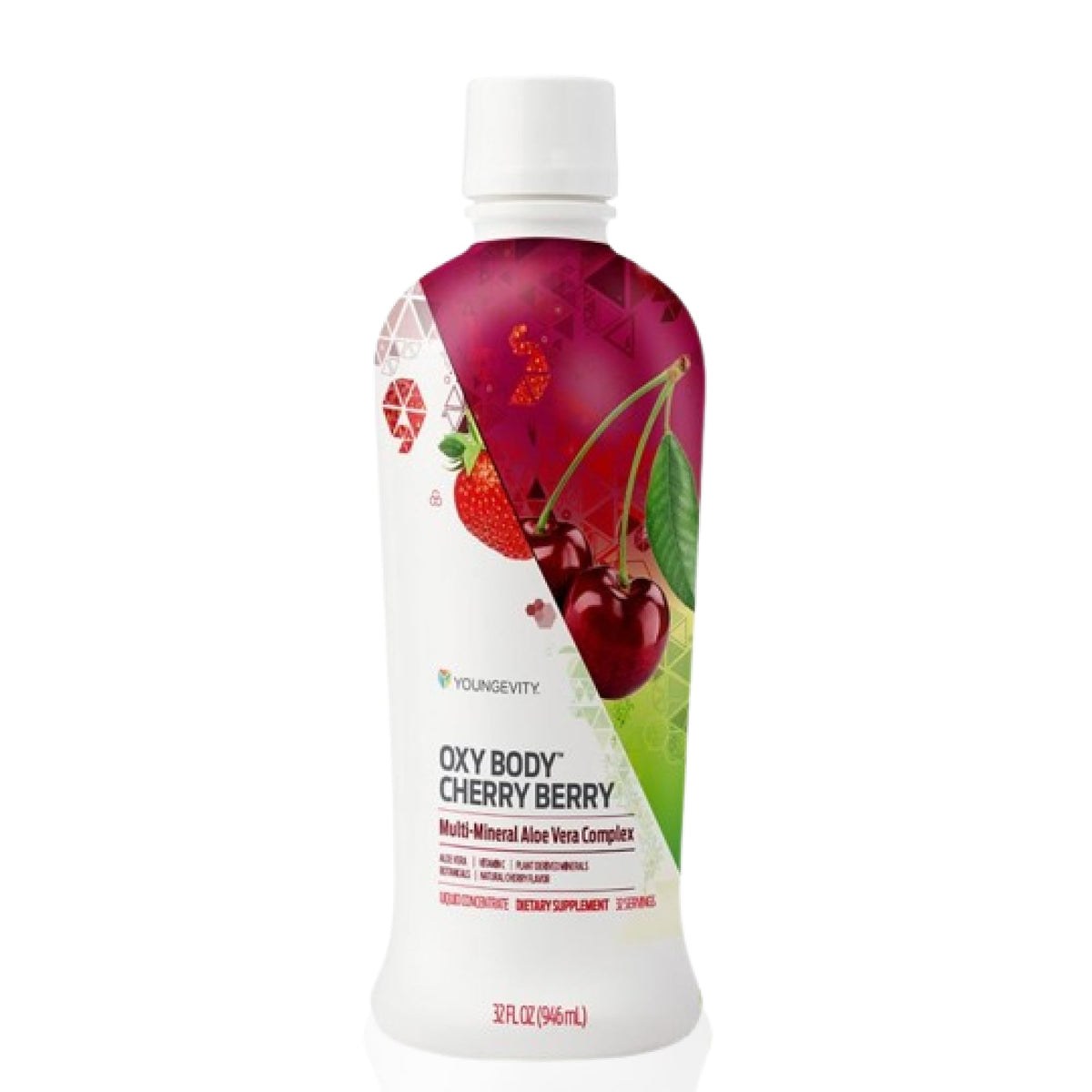 Youngevity Oxybody Cherry Berry Aloe Vera Mineral Drink - 32 oz
