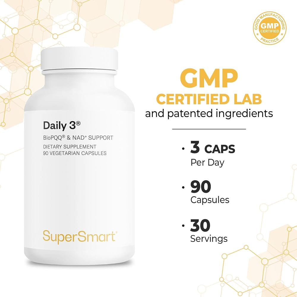 Supersmart Daily3 + Bio PQQ Multivitamin - 90 Vegetarian Capsules - image 5