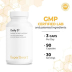 Supersmart Daily3 + Bio PQQ Multivitamin - 90 Vegetarian Capsules - image 5