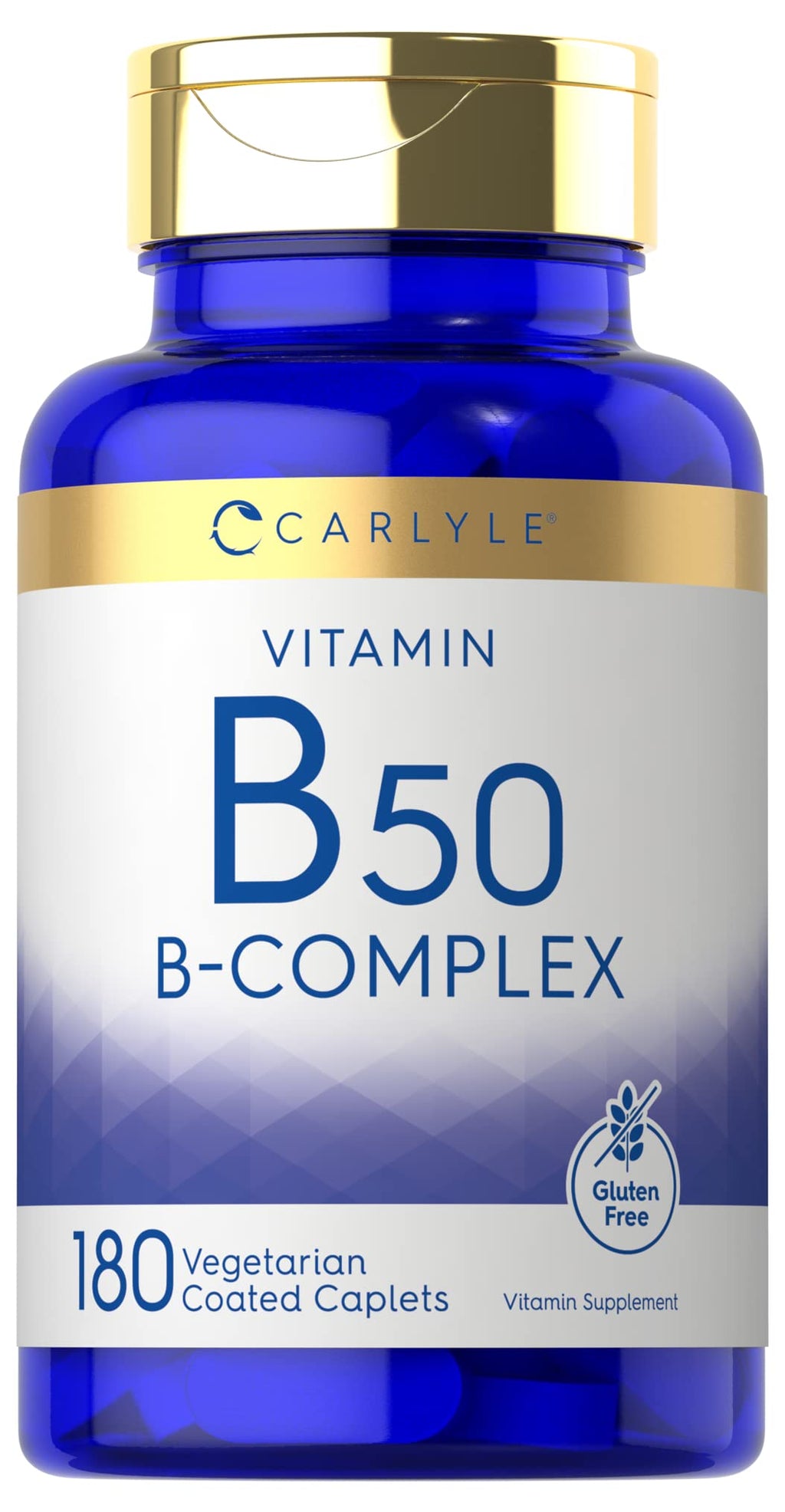 Carlyle Vitamin B50 Complex - 180 Vegetarian Caplets