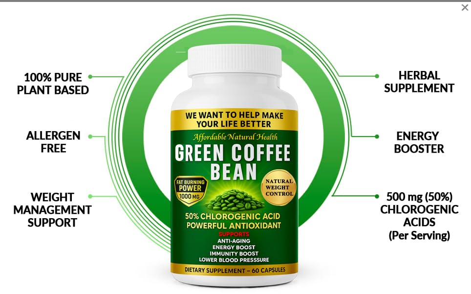 Heaven's Gate Green Coffee Bean Extract 1000 mg - 360 Capsules - image 5