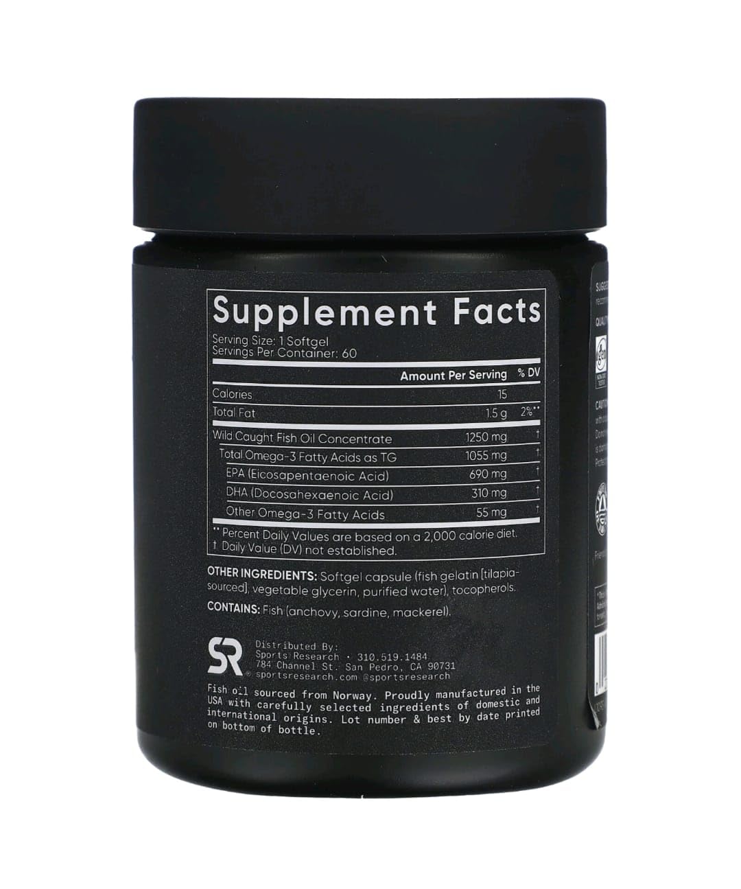 Sports Research Omega-3 Fish Oil Triple Strength - 60 Softgels - image 3