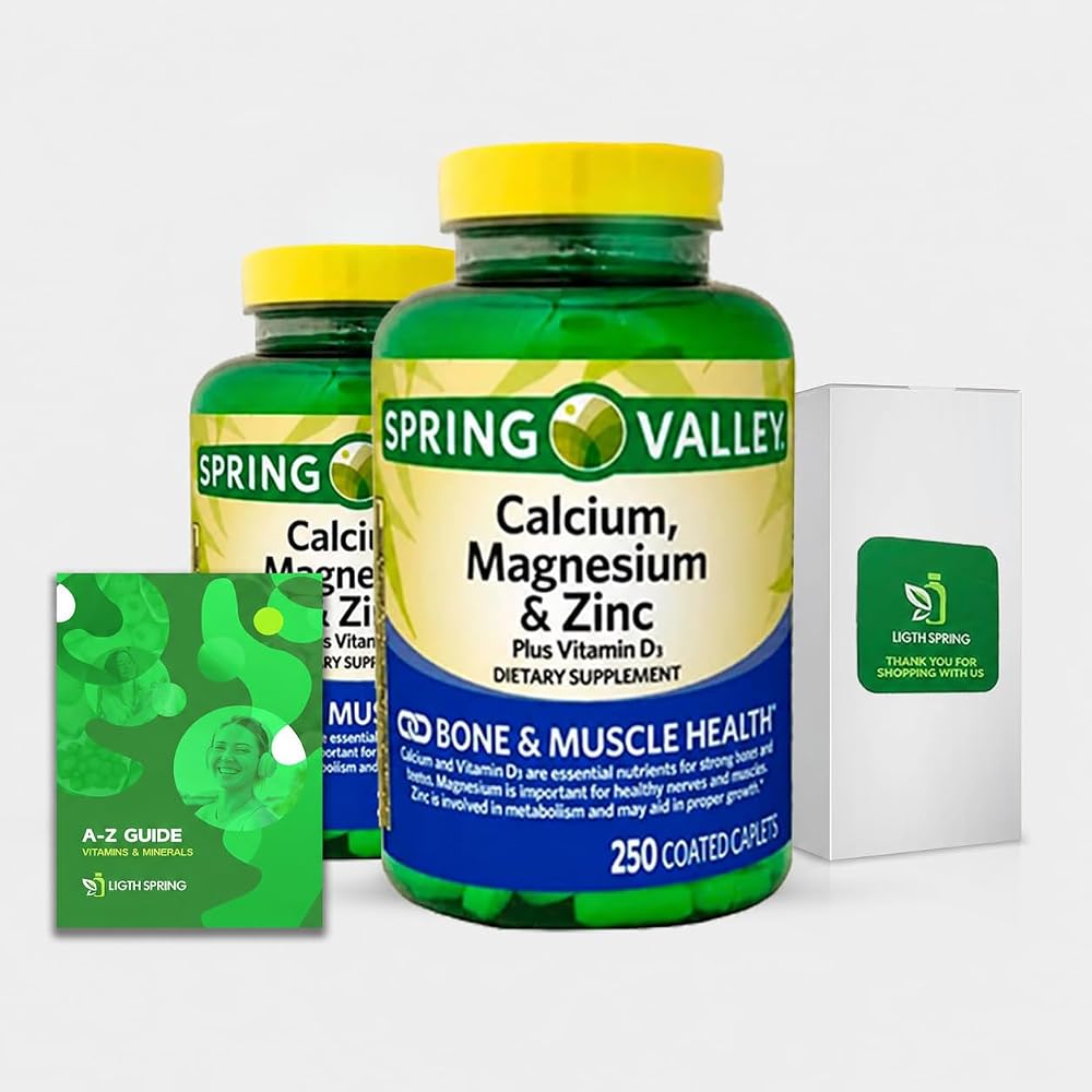LightSpring Calcium Magnesium Zinc & Vitamin D3 - 250 Caplets
