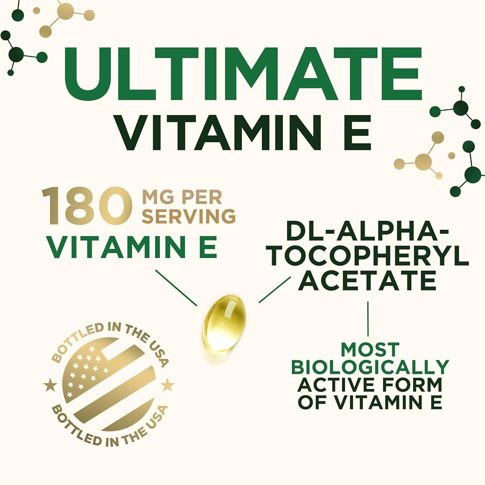 Nature's Nutrition Vitamin E 180mg Per Serving - E Vitamins DL-Alpha
