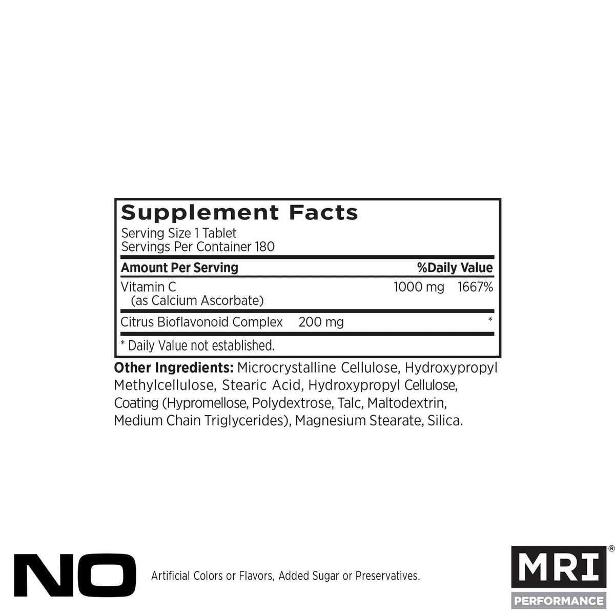 MRI Vitamin C 1000mg Immune & Skin Support - 180 Tablets - image 2
